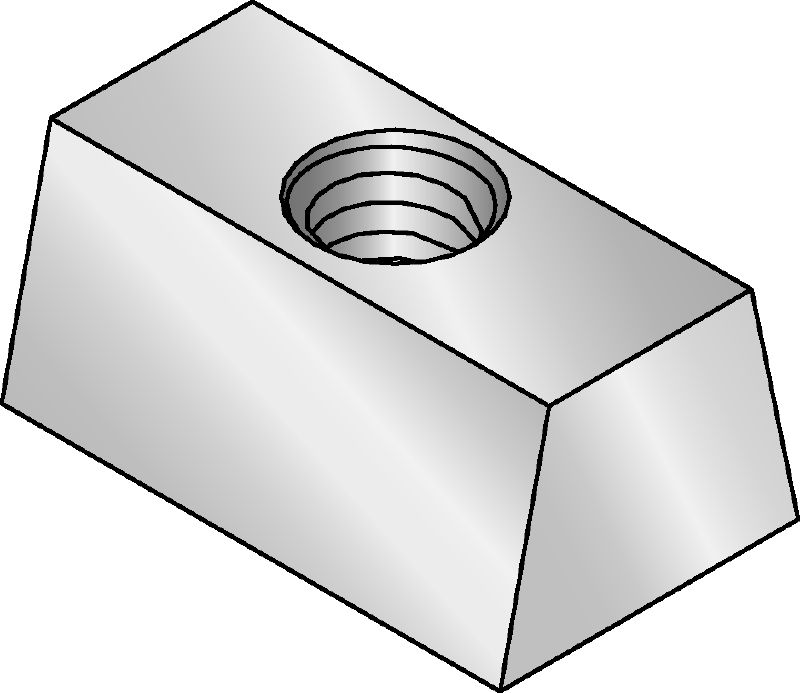 Pozinkovaná klinová matica Pozinkovaná klinová matica na upevnenie závitových tyčí ku kovovým podlahám