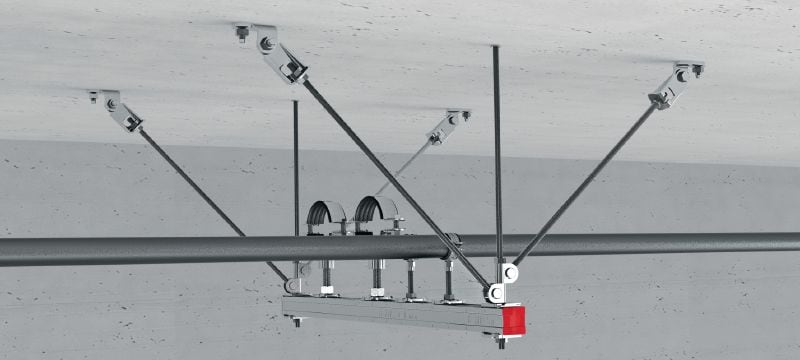 Seizmický tyčový záves MT-S-CH Galvanicky pozinkovaná predmontovaná spojka závitových tyčí s vyššou únosnosťou na montáž k základnému materiálu Použitie 1