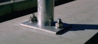 Expanzná kotva HSA-F HDG Vysoko výkonná klinová kotva pre každodenné statické zaťaženie v betóne bez trhlín (žiarovo zinkovaná) Použitie 1